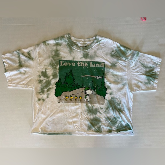 Peanuts Snoopy tie dye graphic crop top size XL NWT - Picture 1 of 4